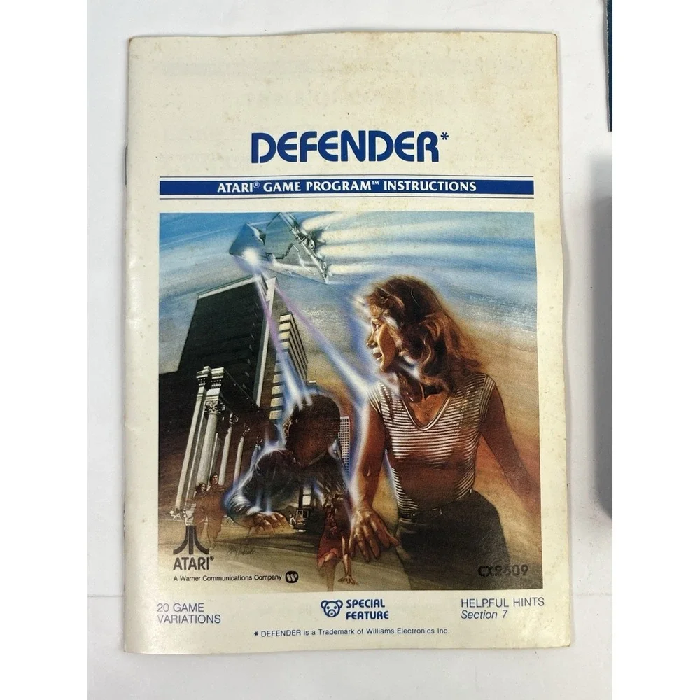 Defender (Atari 2600, 1980) Complete w/ Box & Manual - Tested & Working